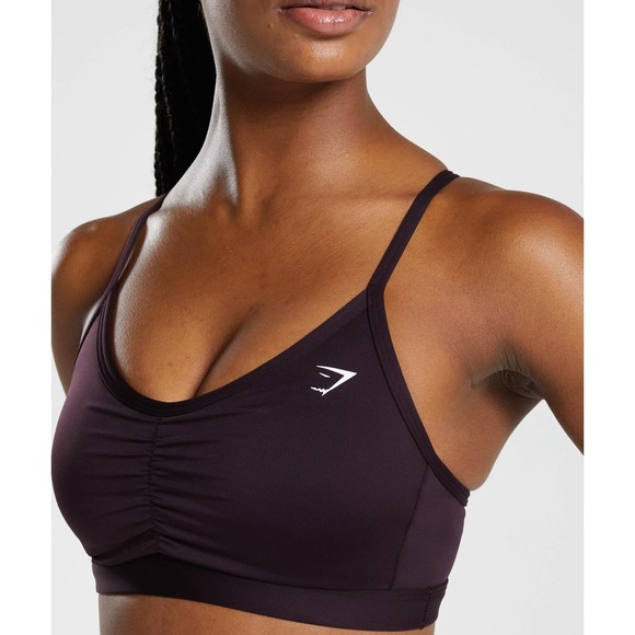 Gymshark Other - Gymshark Ruched Sports Bra XL Plum Brown Medium Support Crossback Adjustable